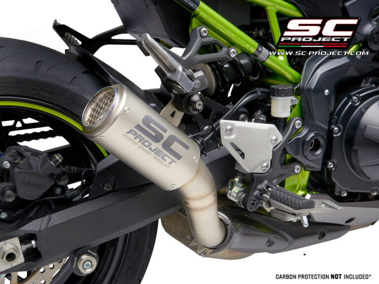 SC Project CR-T Titanium Exahaust With Stoneguard Grid for Z900 (2020) Without Carbon Heat Protection
