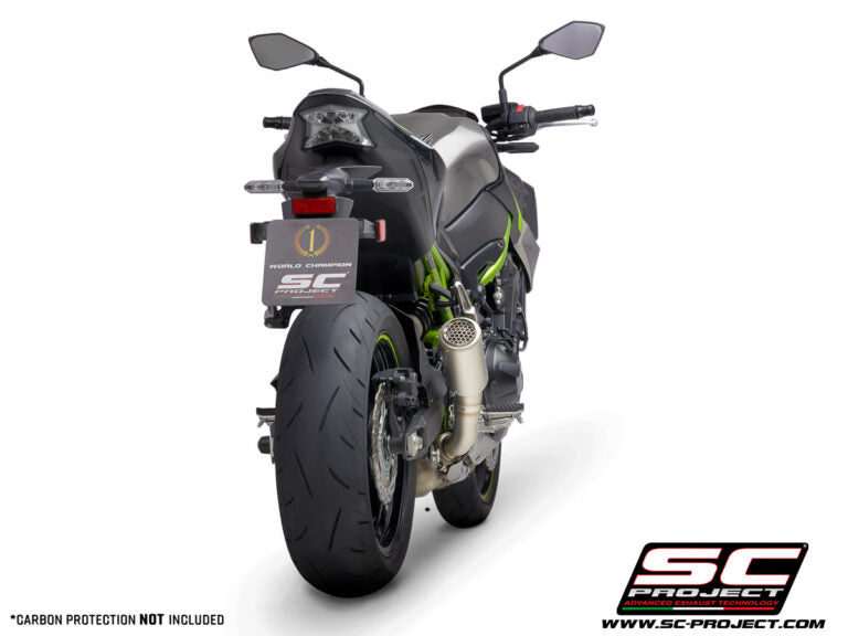 SC Project CR-T Titanium Exahaust With Stoneguard Grid for Z900 (2020) Without Carbon Heat Protection