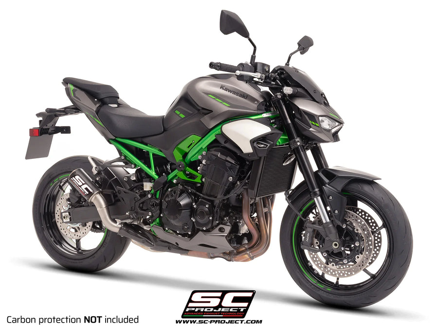 CR-T Titanium fibre exhaust, with carbon fiber heel guard and protection Z900 – Z900 A2 (2025 – 2026) (Copy)