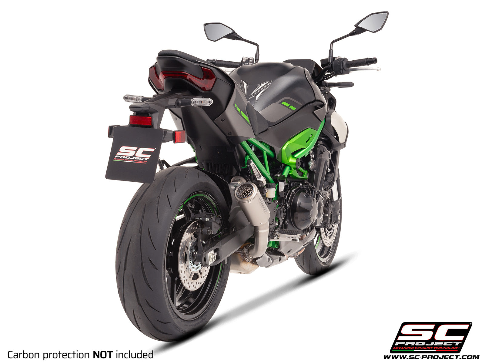 Sc Project exhaust CR-T Titanium with stoneguard grid for Z900 (2025) without carbon heat protector