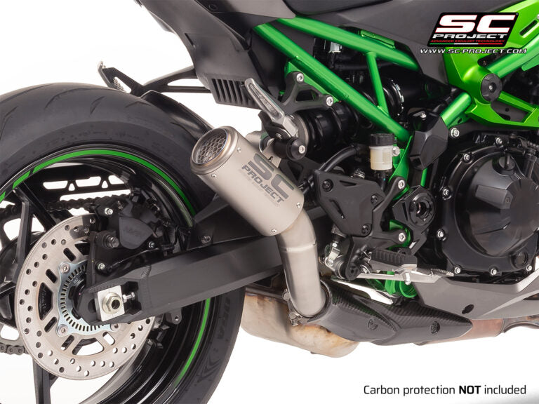 Sc Project exhaust CR-T Titanium with stoneguard grid for Z900 (2025) without carbon heat protector