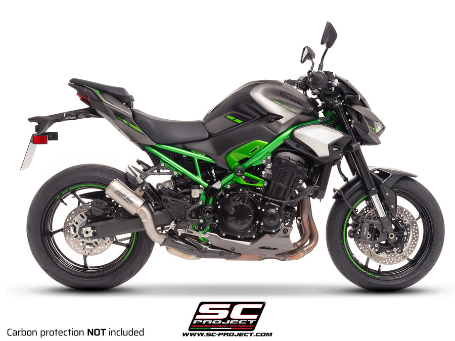 Sc Project exhaust CR-T Titanium with stoneguard grid for Z900 (2025) without carbon heat protector