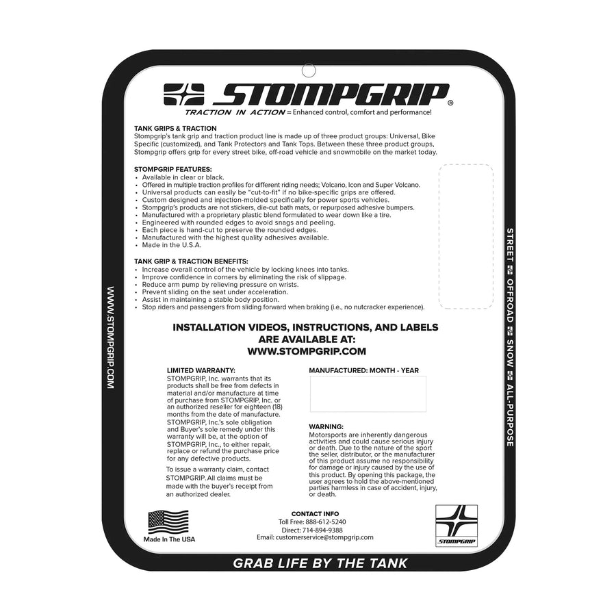 Stompgrip For Kawasaki Z900 (2017-24) Tank Grips