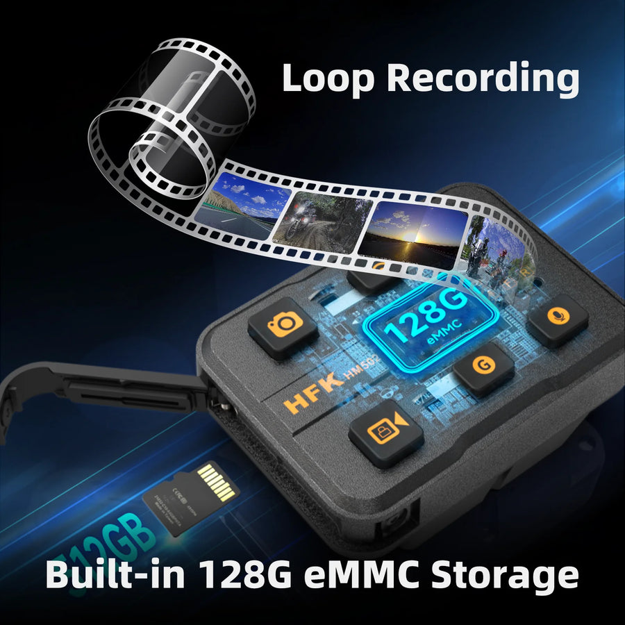 HFK | HFK   HM502   Motorcycle   Dash   Cam   –   1080P Ultra   HD   Dual   Lens   with   5G   WiFi
