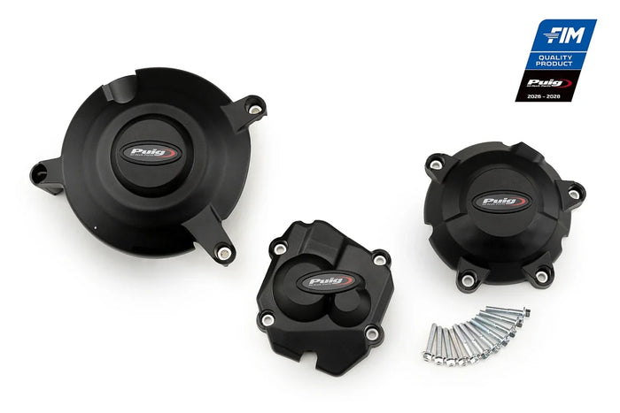 Puig  | Puig Engine Case Cover Protector Kit for Kawasaki Ninja ZX-10R 2022 – Black