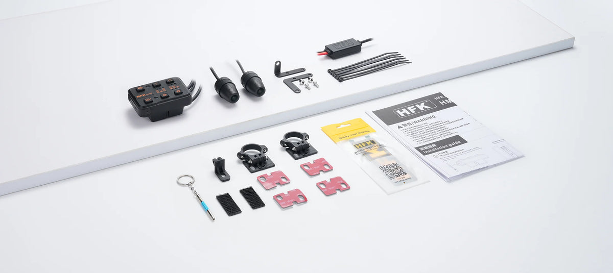 HFK | HFK   HM502   Motorcycle   Dash   Cam   –   1080P Ultra   HD   Dual   Lens   with   5G   WiFi