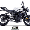 SC Project CR-T Titanium 3-1 Stainless Steel full exhaust system with stoneguard grid for Street Triple 765 R-RS-R A2 (2024-2025)