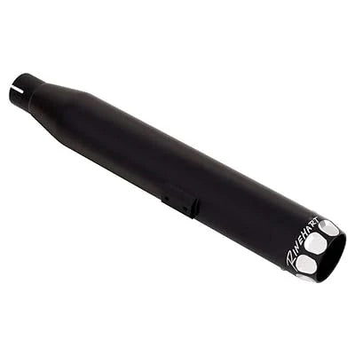 500-0401S | Rinehart Racing | Harley Davidson Sportster Slip-ons - Black Slip-On Mufflers with Black Scalloped End Caps