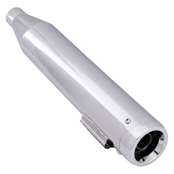 A long, cylindrical metallic silver accessory with a polished chrome-like finish, shown diagonally on a plain white background.
