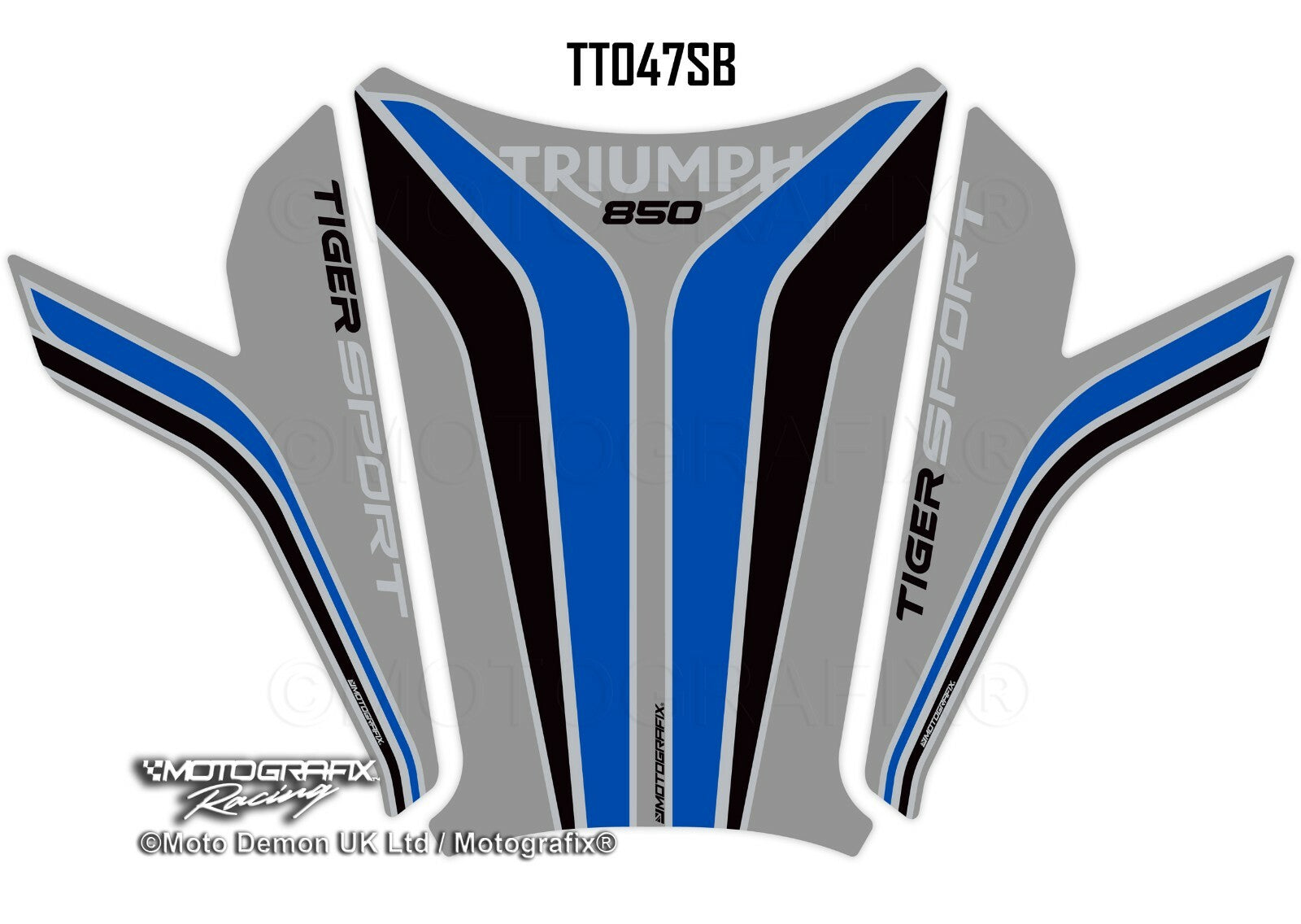 Triumph Tiger 850 Sport 2021 Motorcycle Tank Pad Protector Motografix 3D Gel TT047SB