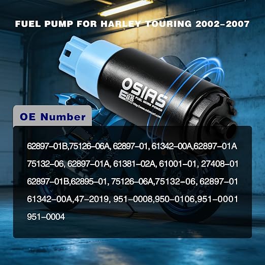 OSIAS | OSIAS Fuel pump W/Seal and Regulator for Harley Davidson 2002-2007 Road king, Electra Glide, Street Glide, Road Glide