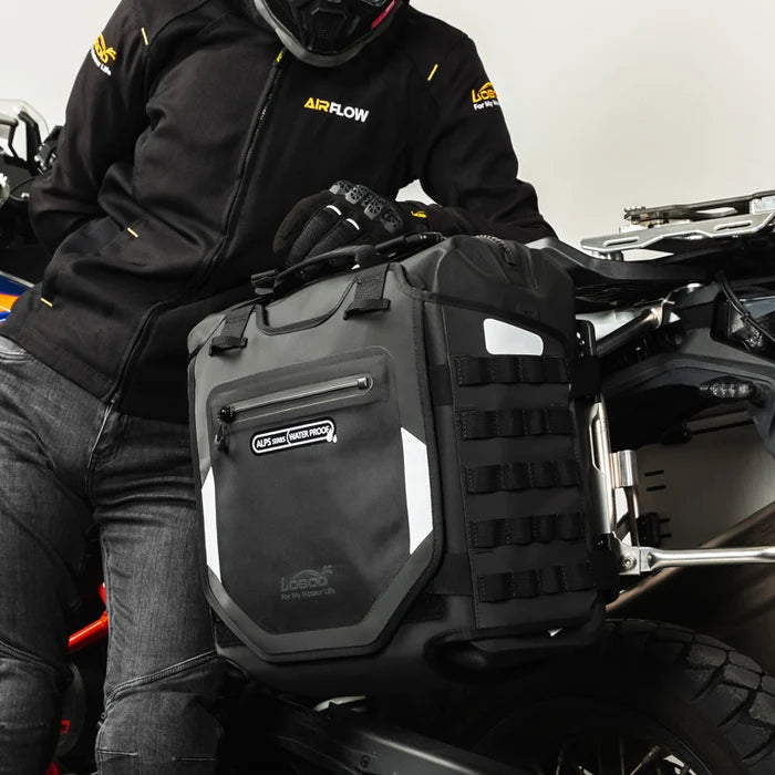 LOBOO Inflatable Motorcycle Side Bag Set – ALPS Series Waterproof Travel Saddle Bags (Available in 23L, 30L, or Mixed 23L+30L Options)