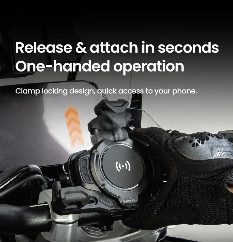 LOBOO PH02S 13MM Mount Version No Charging - Anti-Vibration Motorcycle Phone Holder
