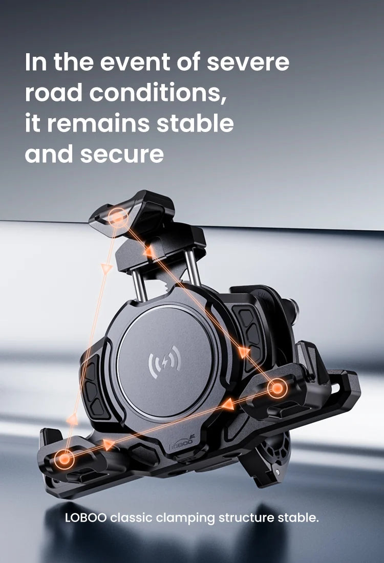 LOBOO PH02S Rear View Version Without Wireless Charging - Anti-Vibration Pure Holder