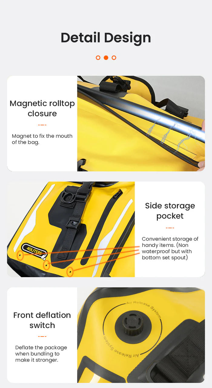 Loboo Waterproof PVC Tail Bag- Upgraded - 40L - Yellow (BWB40P02YL)