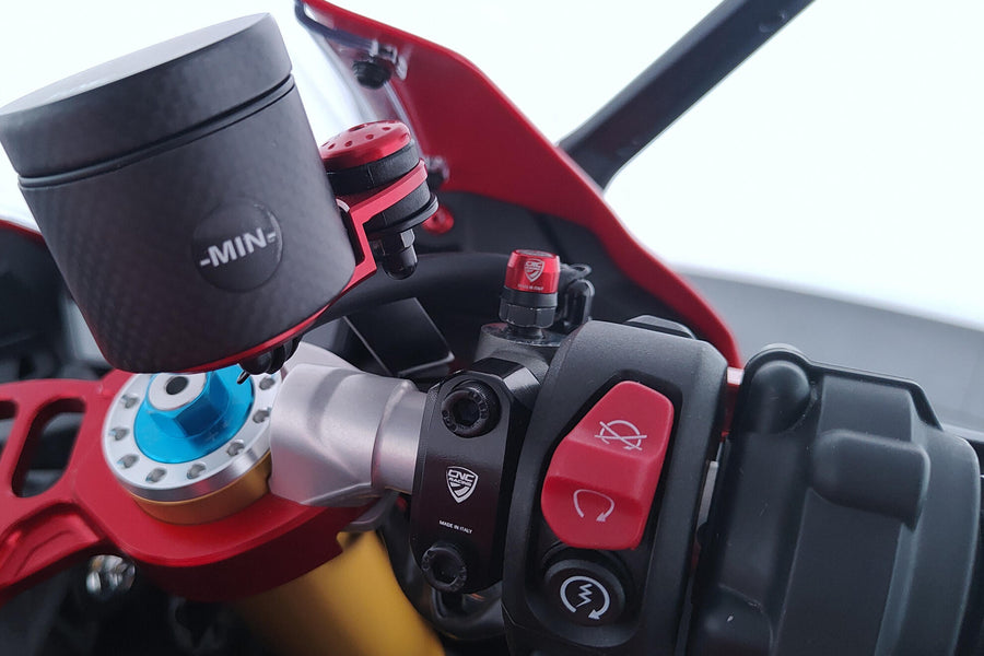 CNC RACING | Brake & Clutch Master Cylinder Bracket – No Mirror Hole, CNC Machined Aluminum, Plug & Play