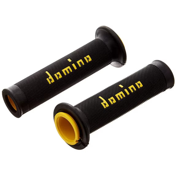 DOMINO | DOMINO MotoGP Handlebar Grips | Black/Yellow | Twist Throttle