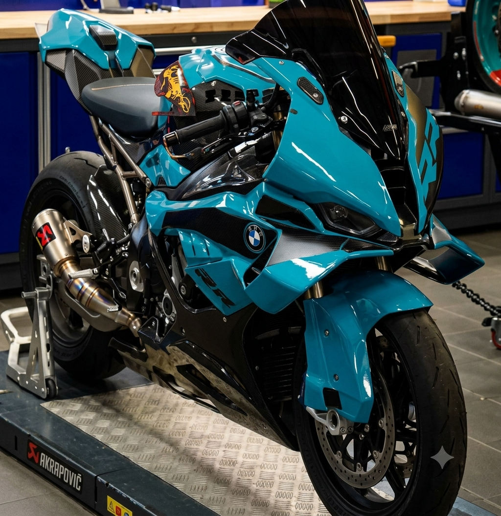 AXXON | BMW S1000RR Electric Turquoise / Petrol Blue Body Kit (2023–2026 Fitment)