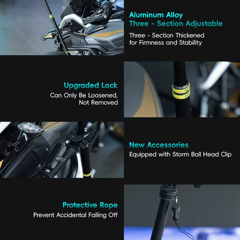 SMNU | SMNU OEM Adjustable Strong Stability Bike Selfie Stick Long Selfie Stick Holder for Motorcycle