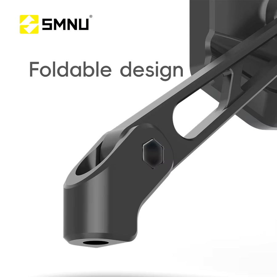SMNU | SMNU Motorcycle R155 Rearview Mirror Black, square design