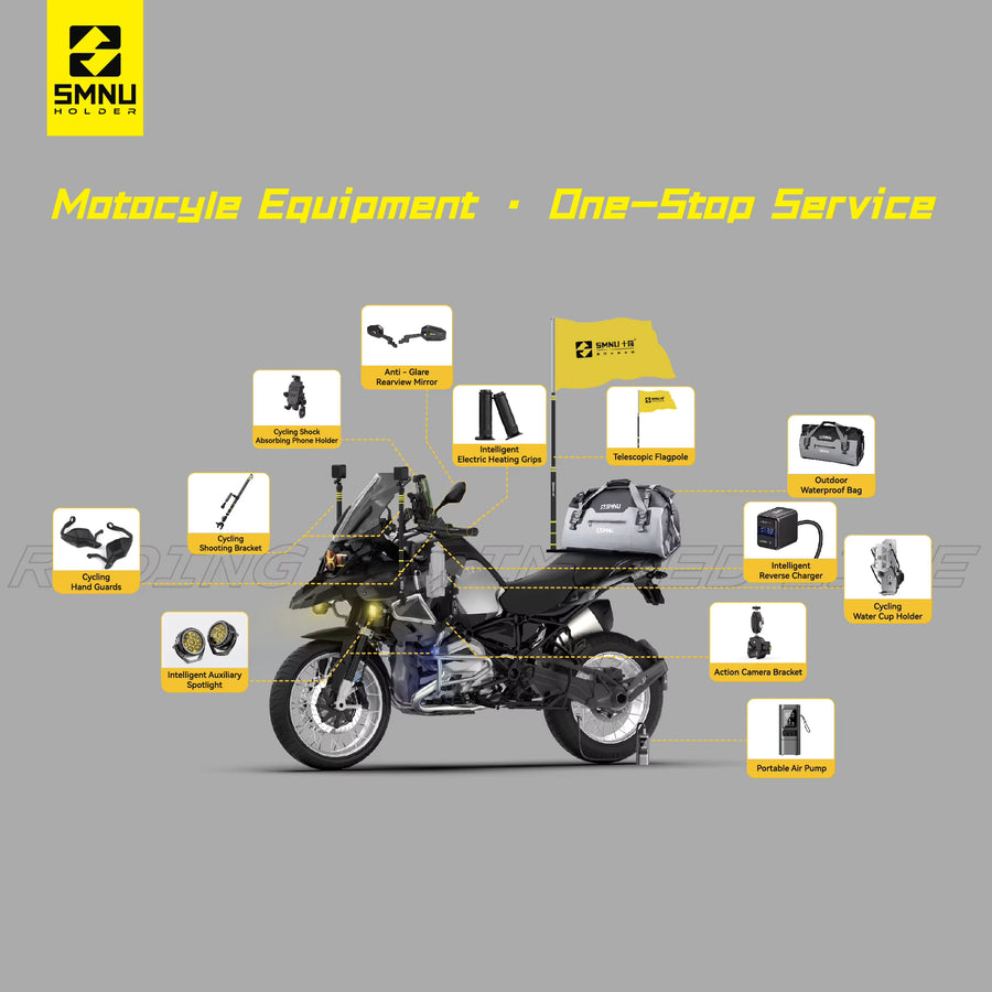 SMNU | SMNU VF01  180W  Front Motorcycle CIP67 Waterproof Headlight With 7 Lens For ADV