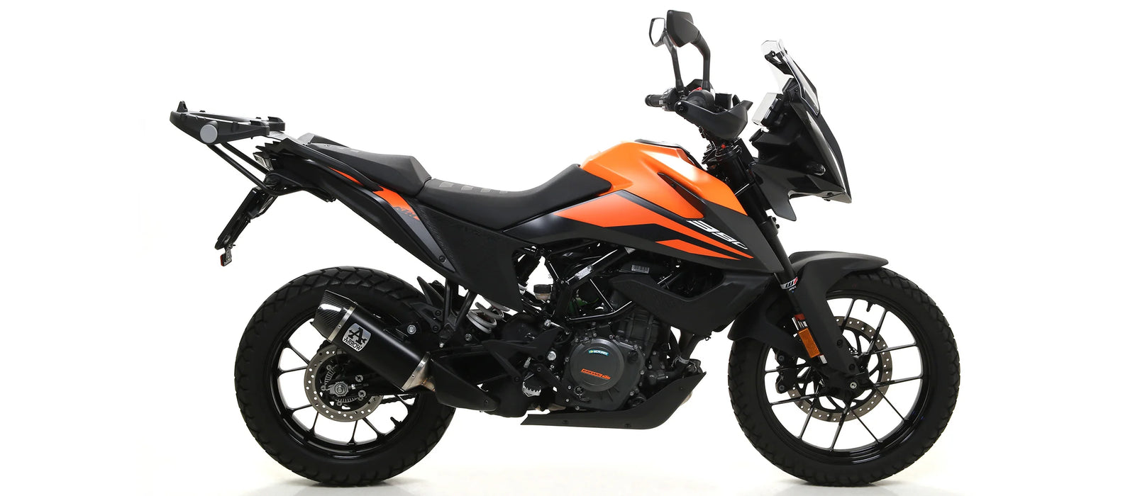 72627AKN | ARROW EXHAUST | for KTM Adventure 390 2020-24 | Indy Race Aluminium "Dark" silencer with carby end cap