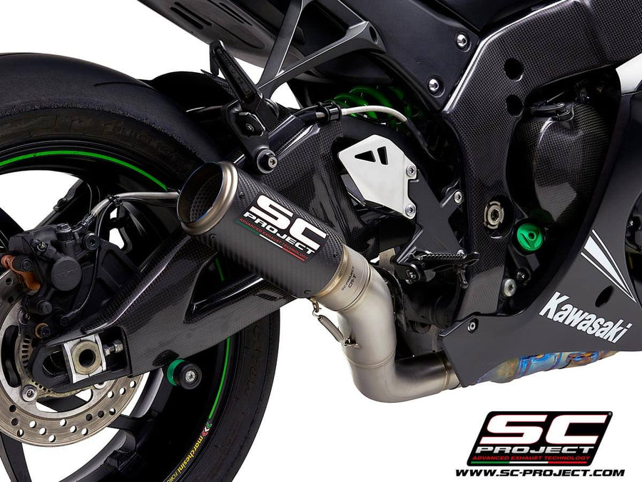 SC Project CR-T Carbon With de-cat link pipe Exhaust for Kawasaki ZX-10R (2016-20)
