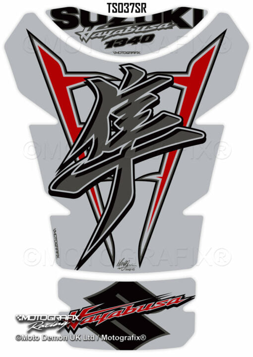 Motografix Motorcycle Tank Pad Protector Gel Paint Protection Decal TS037SR for Suzuki Hayabusa 1340 (2021-2022)