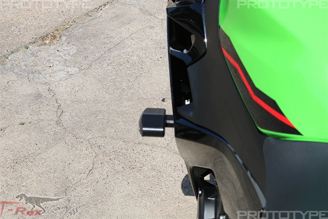 2018 - 2023 Kawasaki Ninja 400 No Cut Frame Sliders w/ aluminum inserts