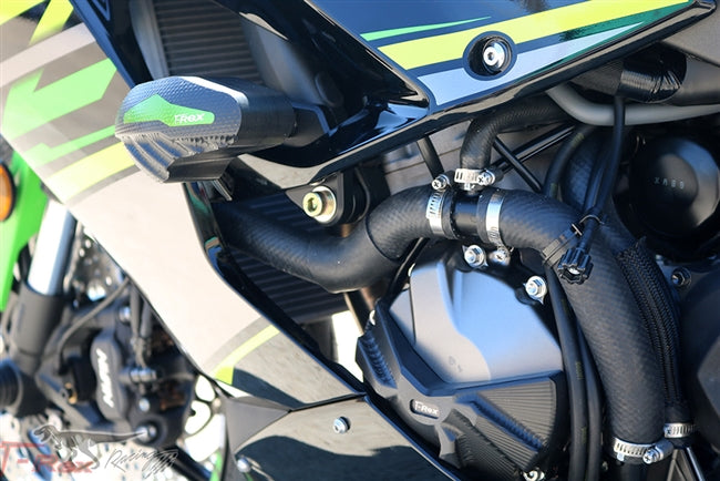 T-REX | T-REX  Kawasaki Ninja ZX-6R 2013–2026 No-Cut Frame Sliders - Black
