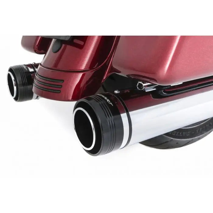 500-0110 | Rinehart Racing | 500-0110 | MotoPro 45 Chrome 4.5" Slip-Ons Black Tips 2017-26 Harley FLH/T