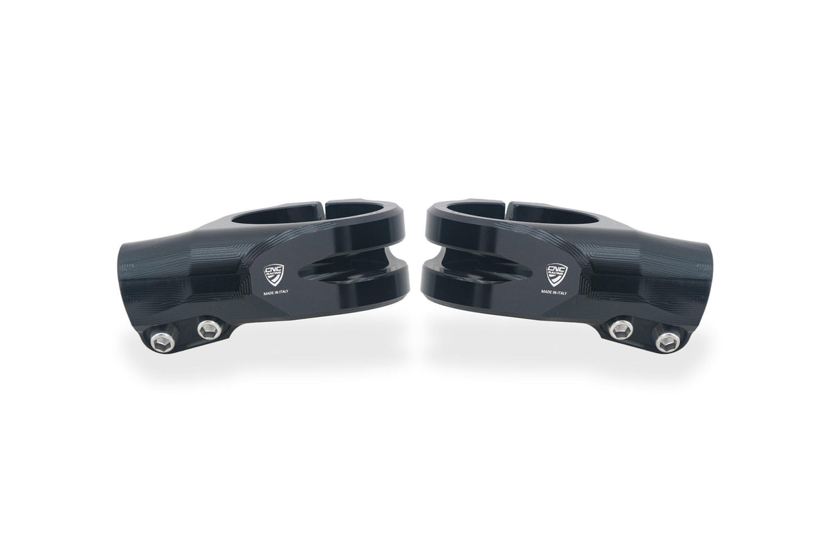 CNC RACING | Clip-On Handlebar Kit Ø 53 mm – offset 26 mm with Steering Damper Support for Ducati Panigale V4