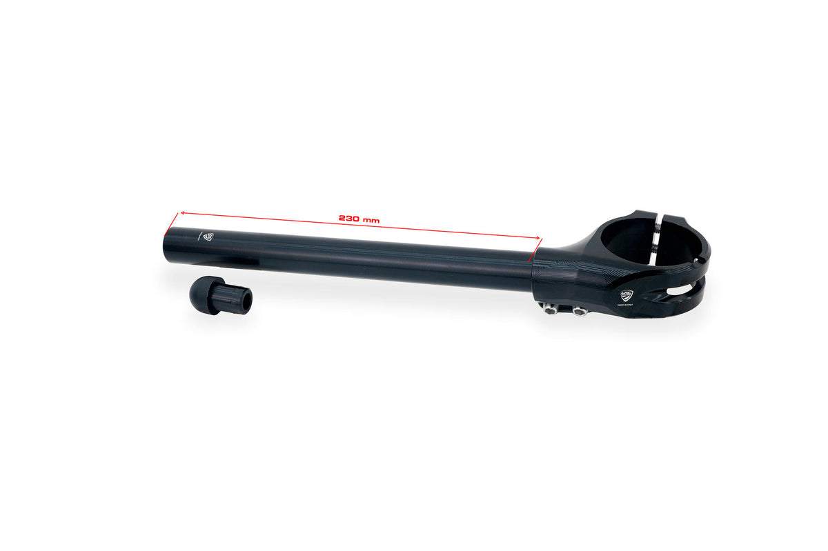 CNC RACING | Clip-On Handlebar Kit Ø 53 mm – offset 26 mm with Steering Damper Support for Ducati Panigale V4