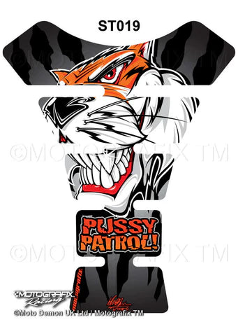 Pussy Patrol Universal Street Style Motorcycle Tank Pad Protector Motografix 3D Gel ST019