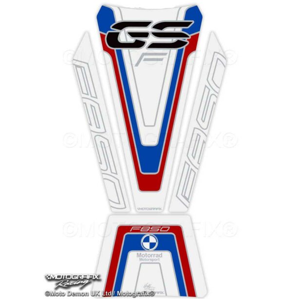 BMW F850GS 2018 2022 White Motorcycle Tank Pad Protector 3D Gel TB038RWB Motografix - Motografix