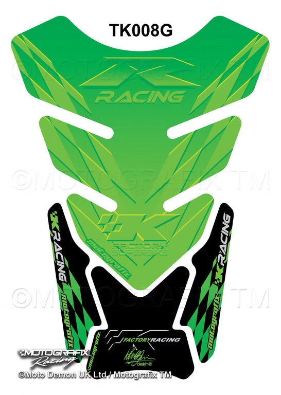 Motografix | Motografix Kawasaki ZX Series Green 3D Gel Tank Pad - GREEN