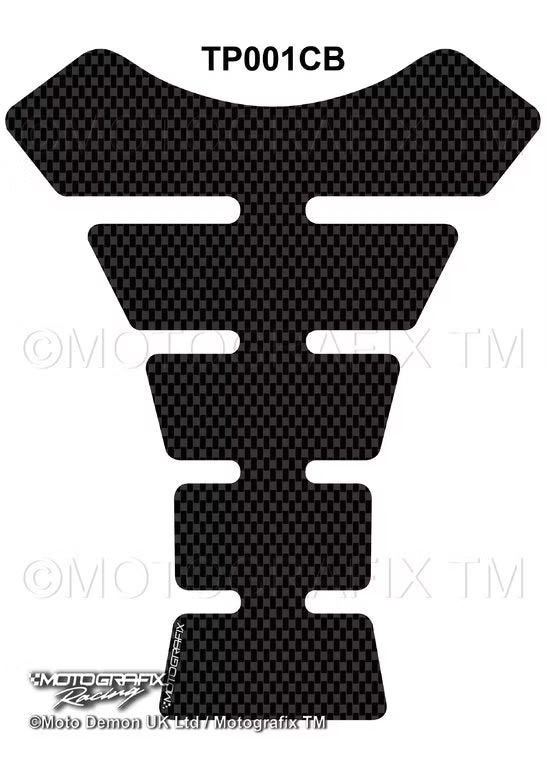 Motografix | Motografix Universal Carbon Fibre 3D Gel Motorcycle Tank Pad - Carbon Black