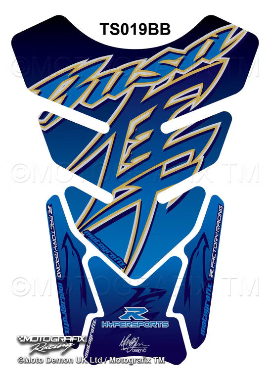 Suzuki Hayabusa GSX1300R Blue Motorcycle Tank Pad Protector Motografix 3D Gel TS019BB