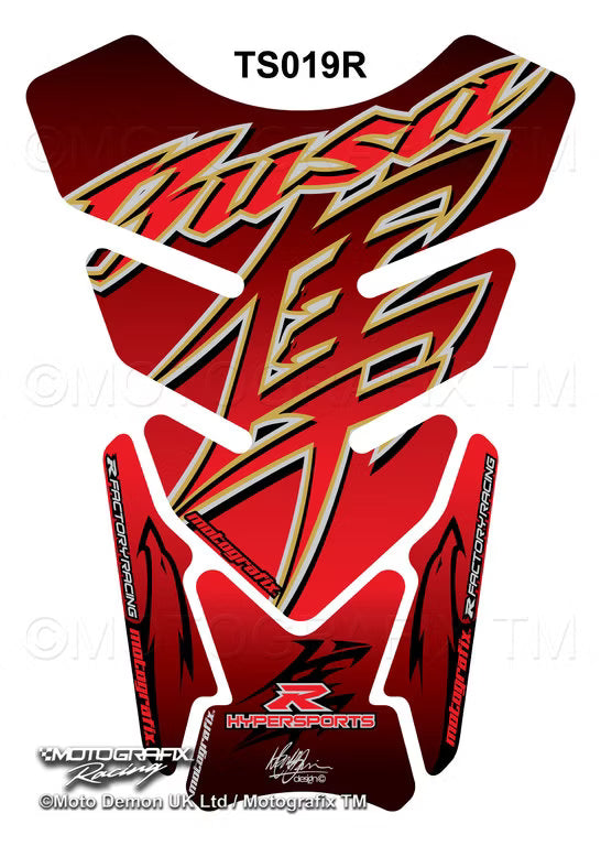 Motografix | Motografix Suzuki GSX1300R Hayabusa Red 3D Gel Tank Pad - Red / Black