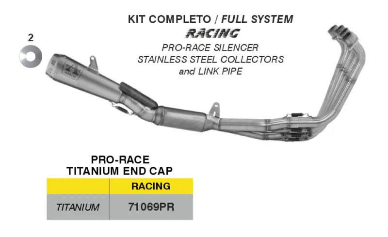 71069PR | ARROW EXHAUST | HONDA CBR650R E5+ 2024-26 | Full system racing with Pro-Race titanium silencers