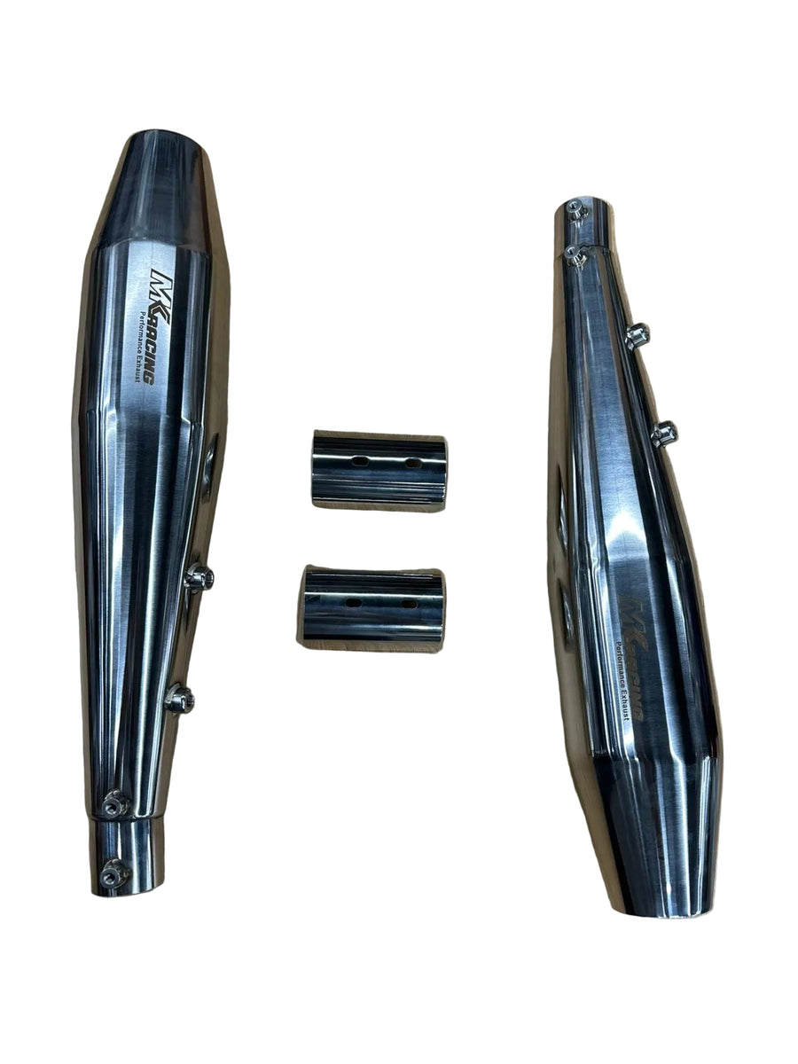 MK Racing | MK Racing  Stainless Steel Performance Slip-On Exhaust Muffer for Royal Enfield Continental GT 650 (Pair)