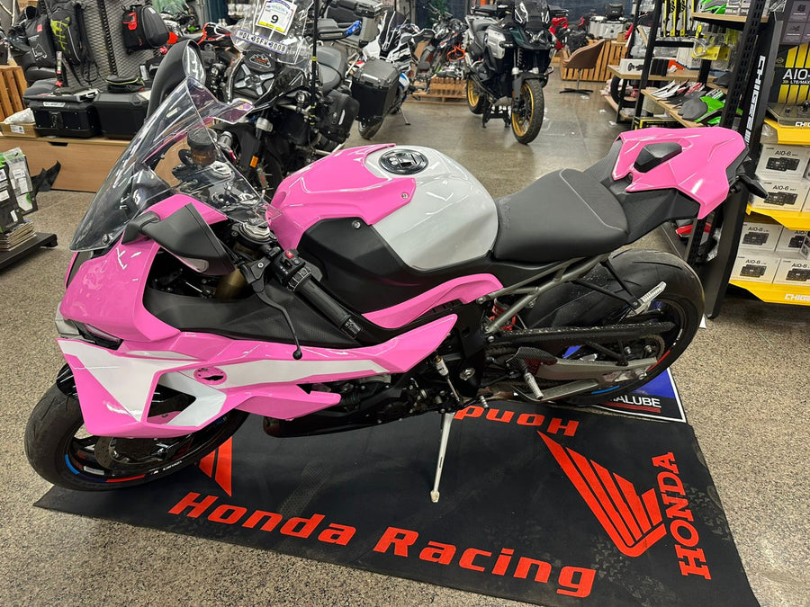 AXXON | BMW S1000RR (2023–2026) Custom Full Fairing Body Kit – Vibrant Gloss Pink & White Edition