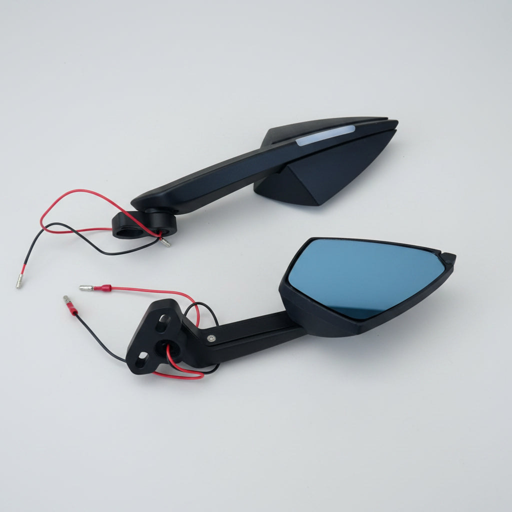 MK Racing | MK Racing Universal Rear View Side Mirror with LED Indicator - Black