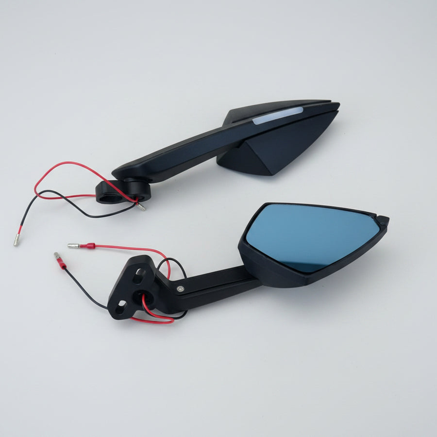 MK Racing | MK Racing Universal Rear View Side Mirror with LED Indicator - Black