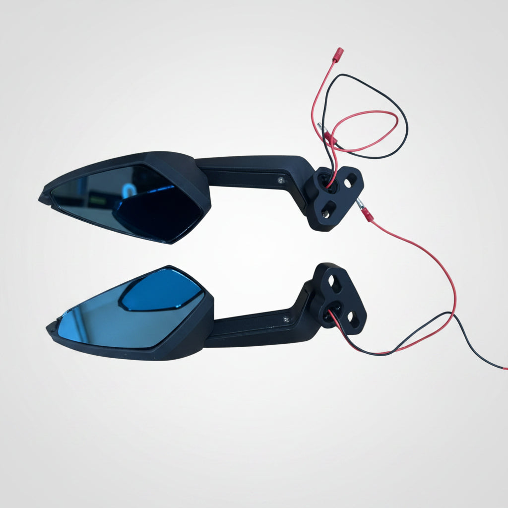 MK Racing | MK Racing Universal Rear View Side Mirror with LED Indicator - Black