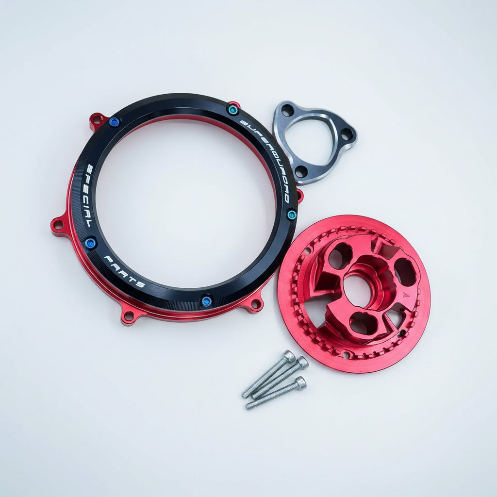 FAUVISM | FAUVISM Clear Clutch Cover & Red Pressure Plate - Ducati Panigale