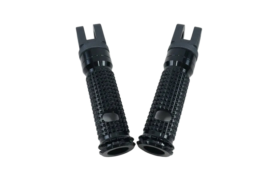SAVAGE | SAVAGE Universal Black Footrest Adapters & Footpegs Pair