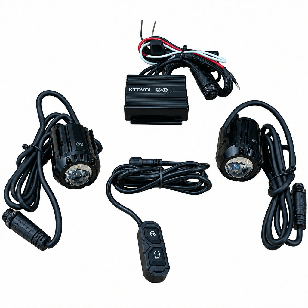 KTOVOL | KTOVOL Motorcycle Auxiliary LED Spot Light Kit with Wiring Harness & Switch - UNIVERSAL