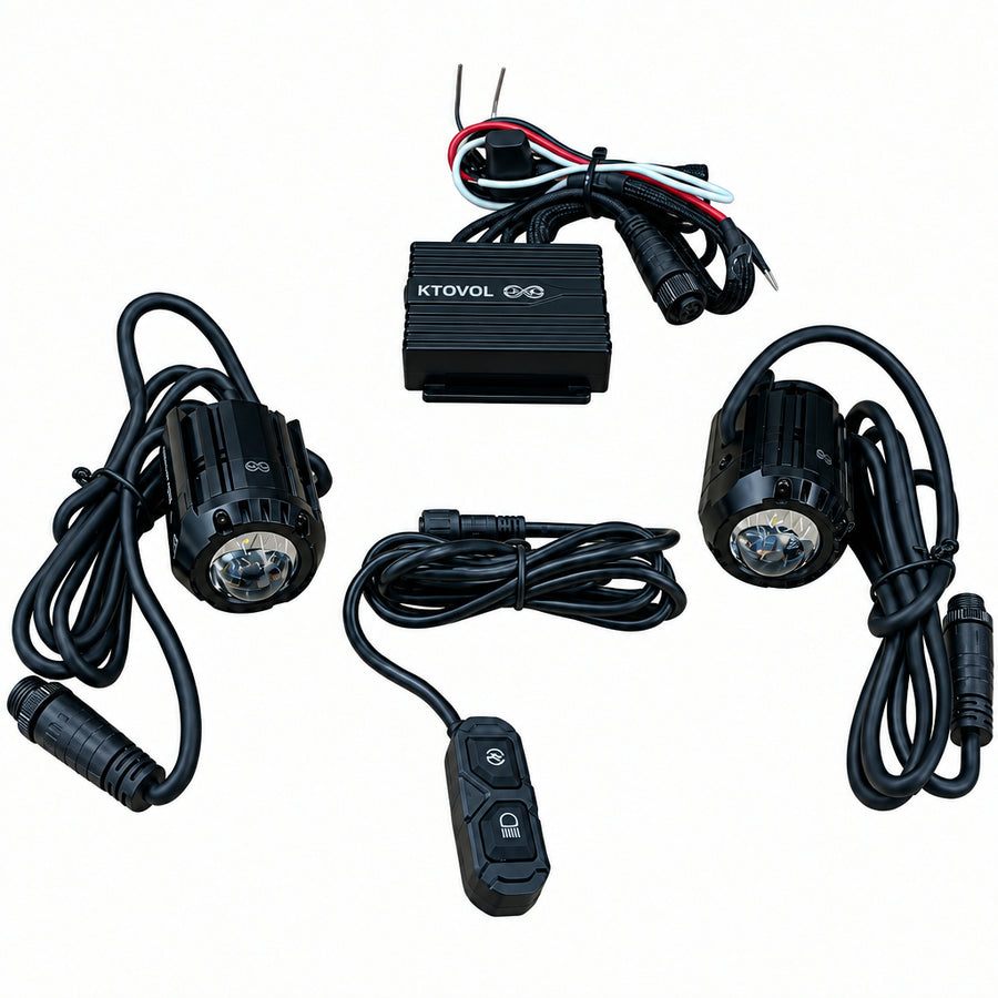 KTOVOL | KTOVOL Motorcycle Auxiliary LED Spot Light Kit with Wiring Harness & Switch - UNIVERSAL