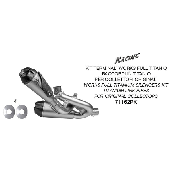 ARROW EXHAUST | DUCATI STREETFIGHTER V4 / PANIGALE V4 2020-24 | Titanium Works silencers (right and left) with titanium link pipies | 71162PK